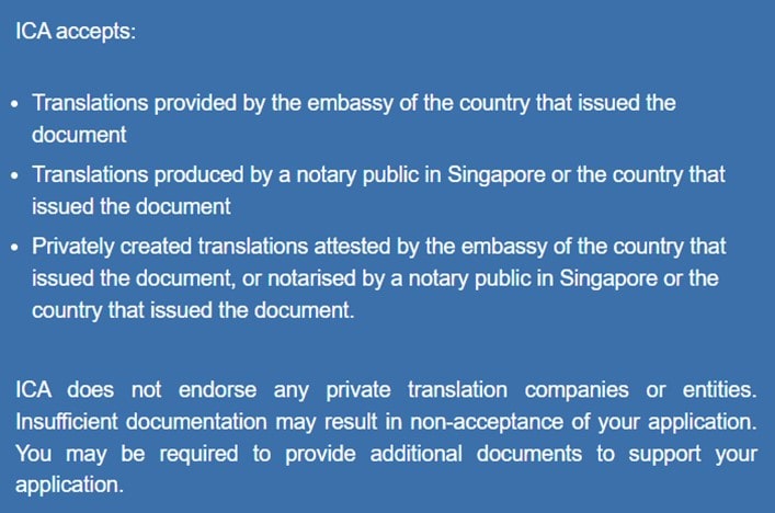 image showing document required for ica translation services