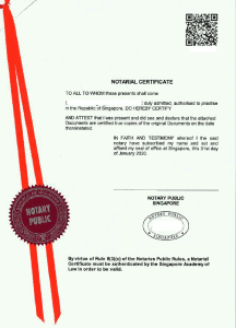 Image showing notarial certificate front page