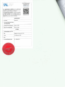 Image showing notarial certificate back page