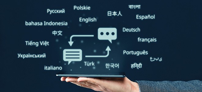 Different languages translation on top of a tablet illustrating importance of business translation provided by WhizWordz