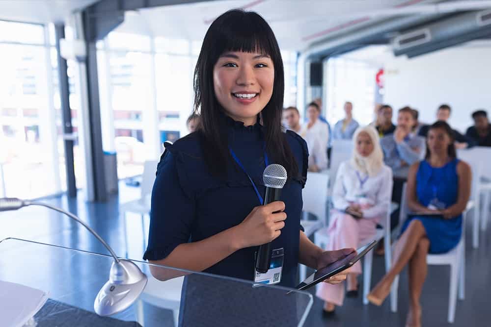 An interpreter at work illustrating the importance of interpretation services