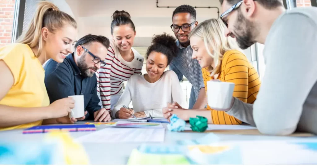 A group of creative personnel strategising on creative brief illustrating Transcreation and Translation Services for Advertising Industry