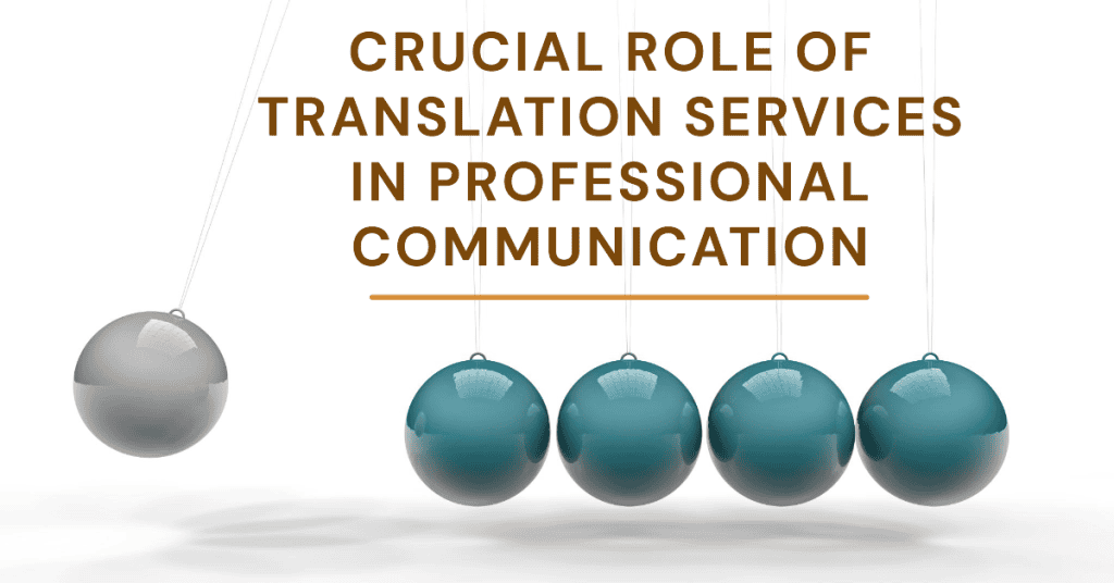 A grey ball is hitting the green ball emphasising the crucial role of translation services in professional communication