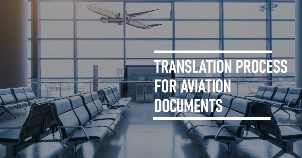 image showing an aeroplane taking off from airport illustrating the translation process for aviation documents