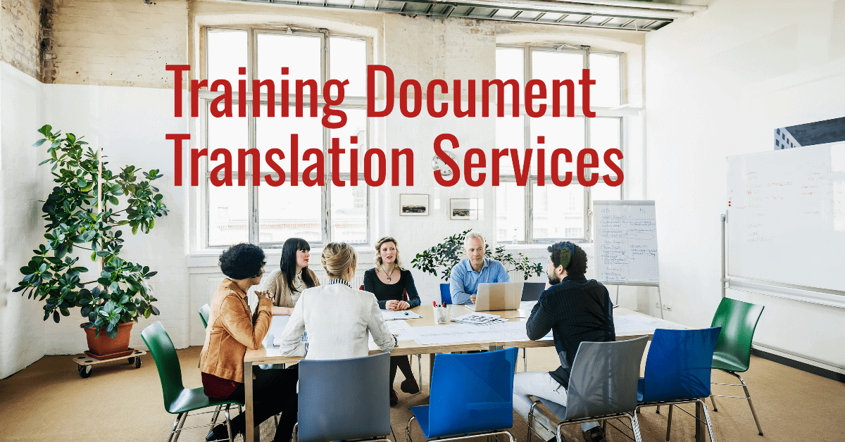 image showing a group of officers in a training discussion highlighting Training Document Translation Services