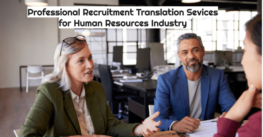 images showing recruiter discussing with interviewee on the importance of professional recruitment translation services