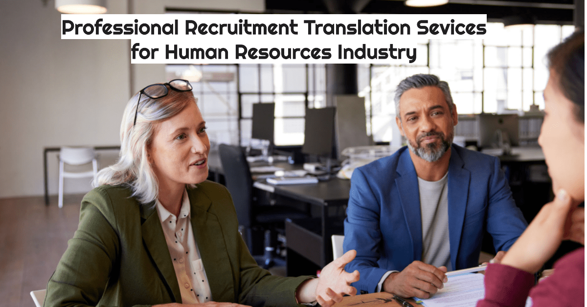 images showing recruiter discussing with interviewee on the importance of professional recruitment translation services