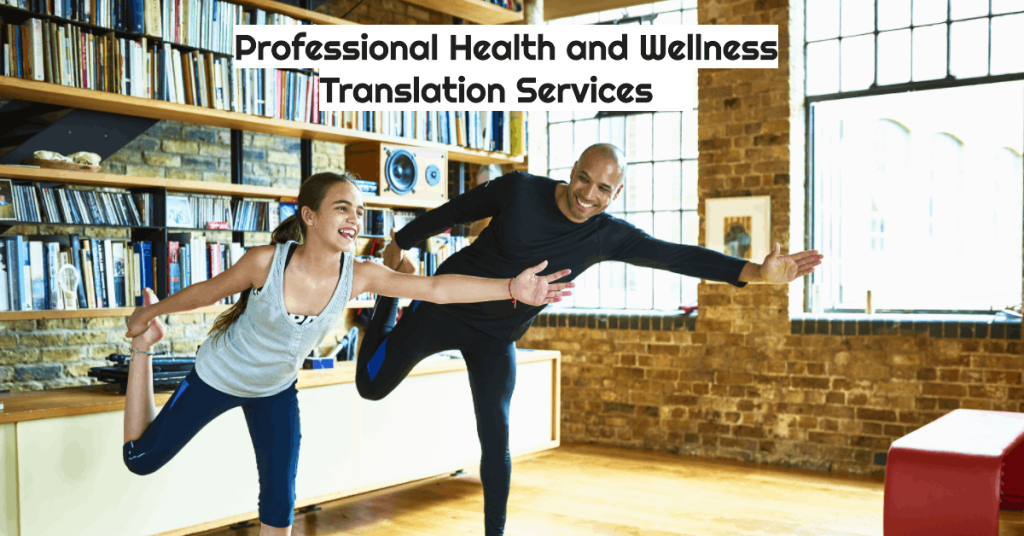 Two people practicing a yoga balance pose in a bright wellness studio, symbolizing trust, inclusivity, and clear communication—reflecting the importance of professional health and wellness translation services in delivering accurate, culturally sensitive information across languages.