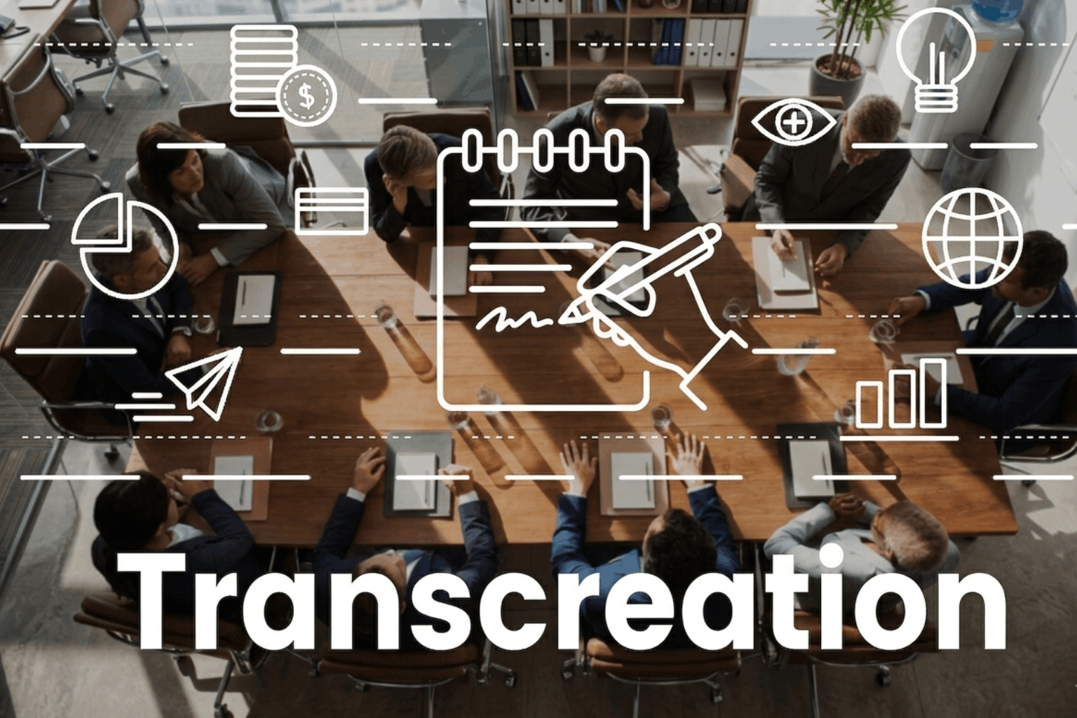 people are discussing in a meeting room about the importance of transcreation services
